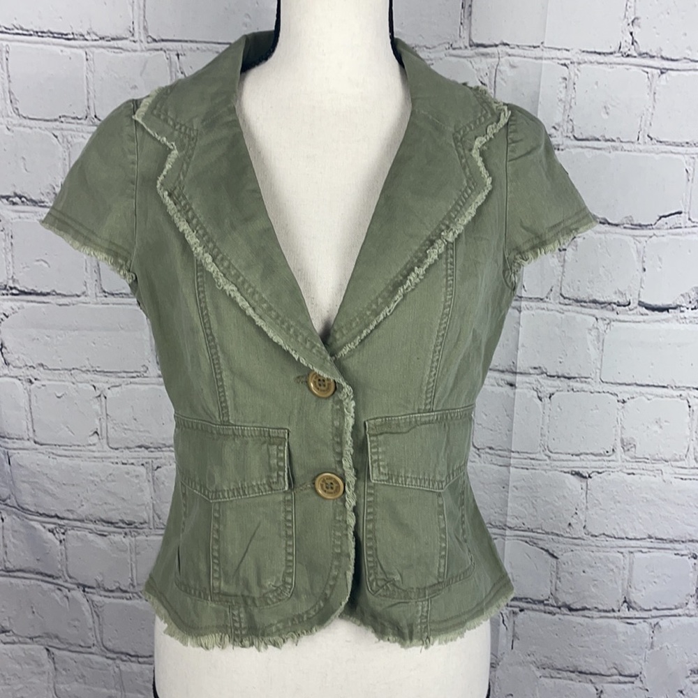 NWOT ROXY Frayed Button Down Jacket Sz M